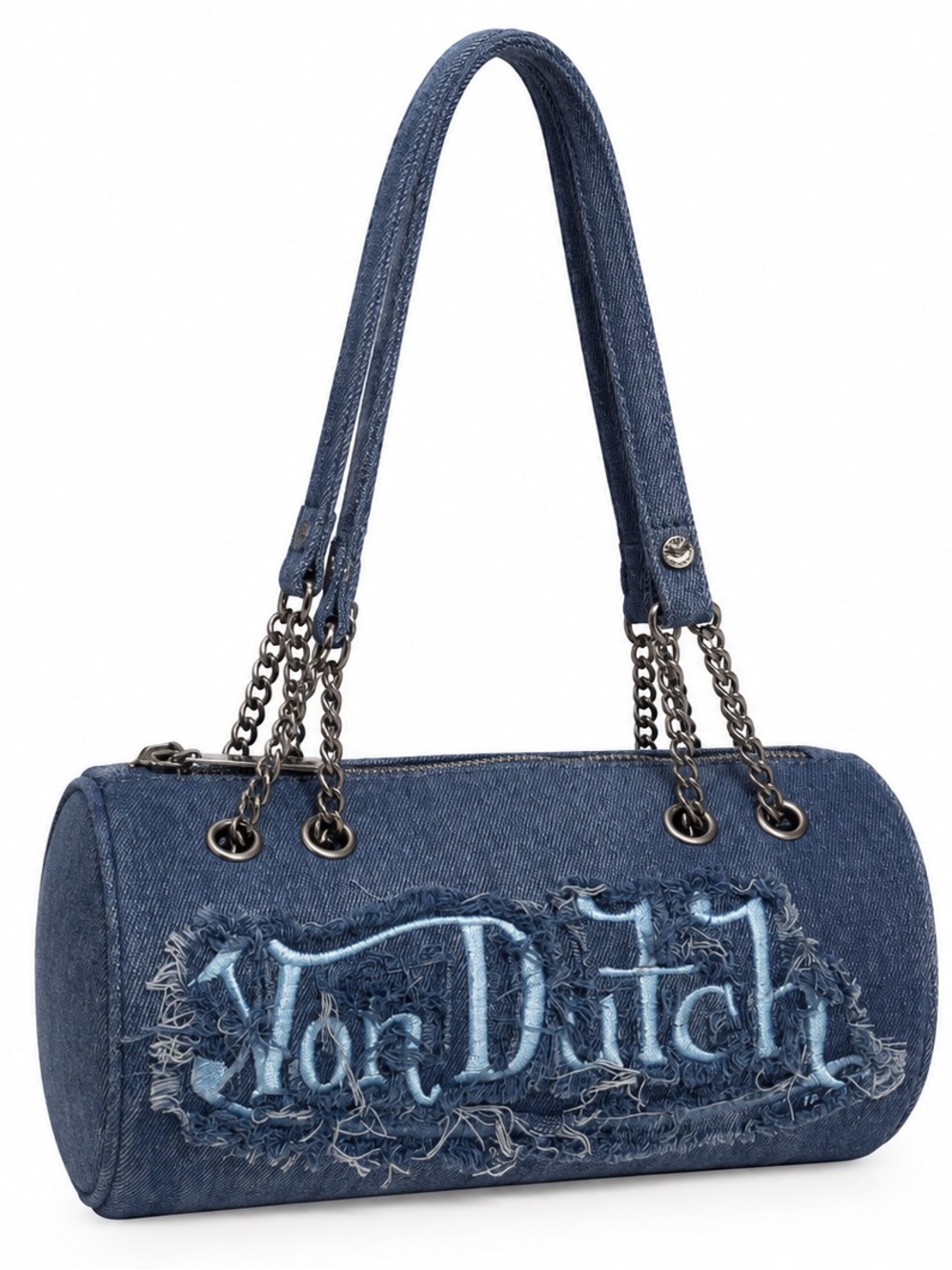 Von Dutch Denim Barrel Shoulder Bag in Blue